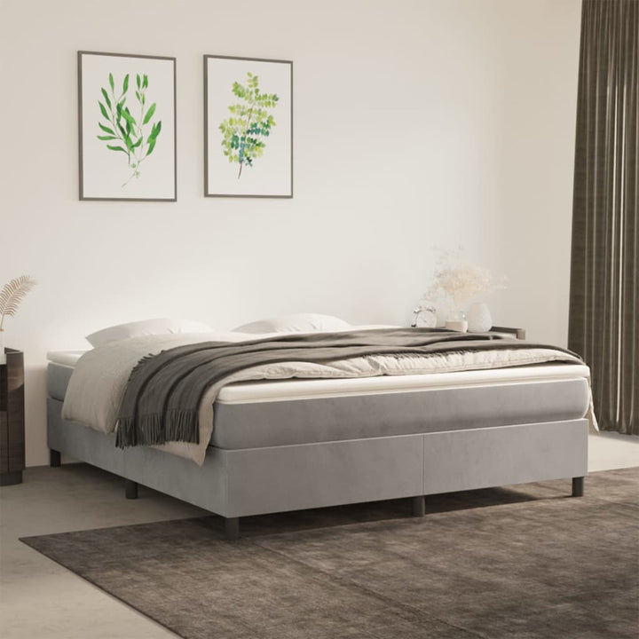vidaXL Bed Frame Box Spring Platform Bed with Mattress for Bedroom Velvet-49