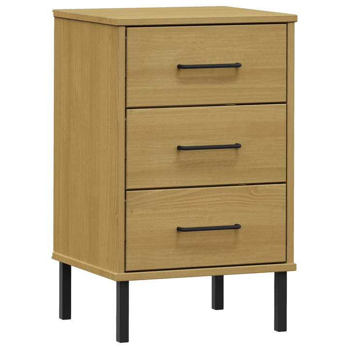 vidaXL Nightstand Storage Bedside Table with 3 Drawers Solid Pine Wood OSLO-18