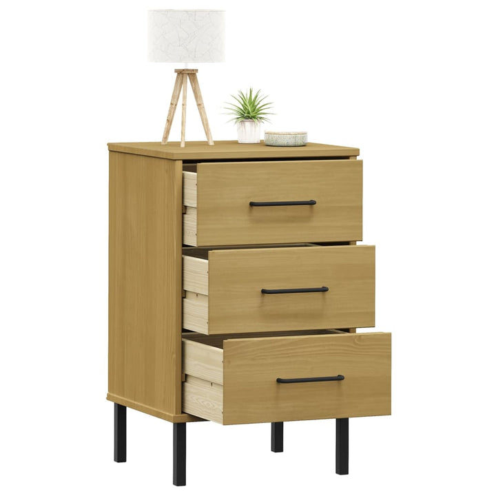 vidaXL Nightstand Storage Bedside Table with 3 Drawers Solid Pine Wood OSLO-24