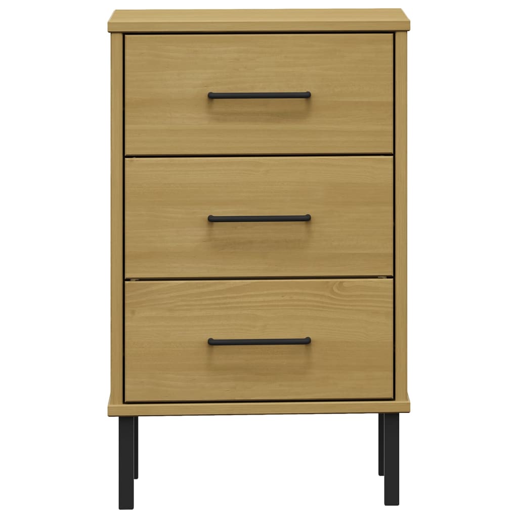vidaXL Nightstand Storage Bedside Table with 3 Drawers Solid Pine Wood OSLO-25