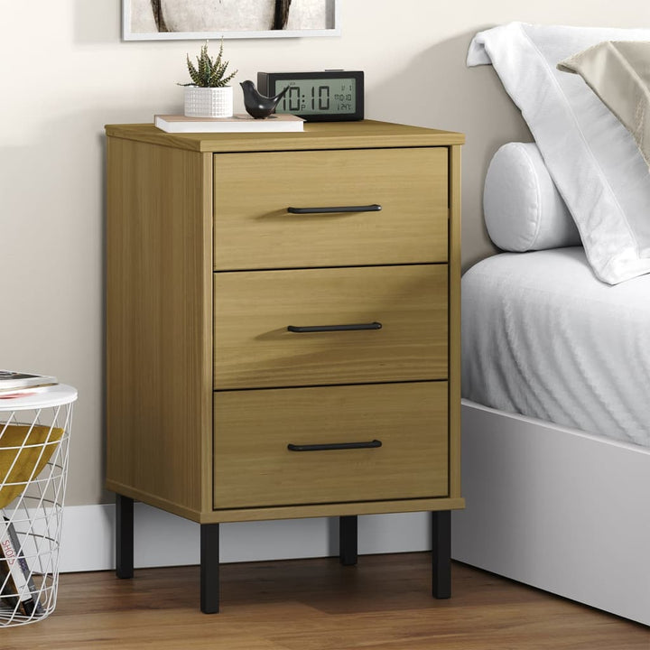 vidaXL Nightstand Storage Bedside Table with 3 Drawers Solid Pine Wood OSLO-19