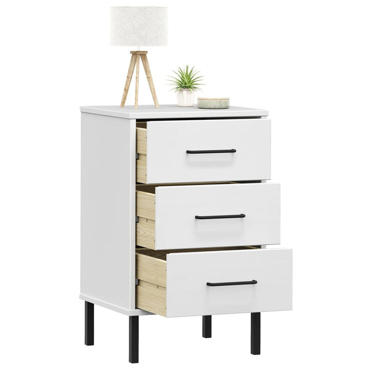 vidaXL Nightstand Storage Bedside Table with 3 Drawers Solid Pine Wood OSLO-17