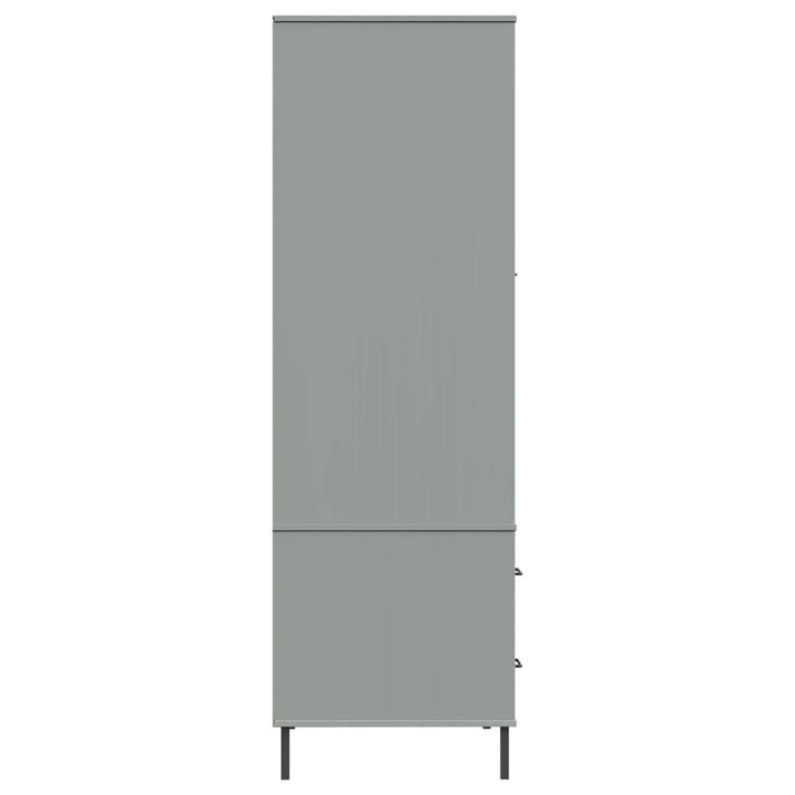 vidaXL Wardrobe Armoire Closet Rack Storage with Metal Legs Solid Wood OSLO-6