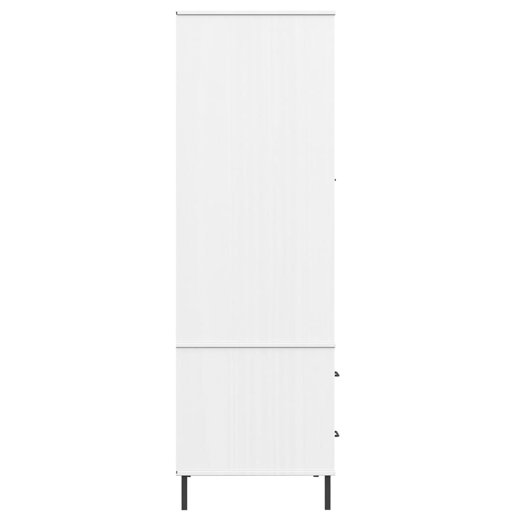 vidaXL Wardrobe Armoire Closet Rack Storage with Metal Legs Solid Wood OSLO-22