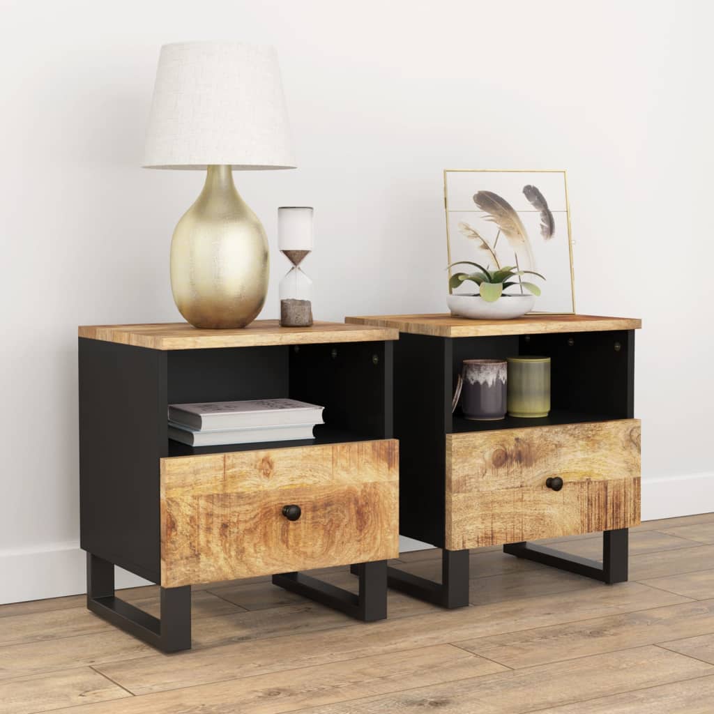 vidaXL Cabinet Storage Accent Nightstand End Table for Bedroom Solid Wood-38