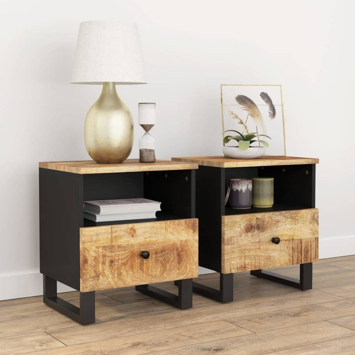 vidaXL Cabinet Storage Accent Nightstand End Table for Bedroom Solid Wood-38