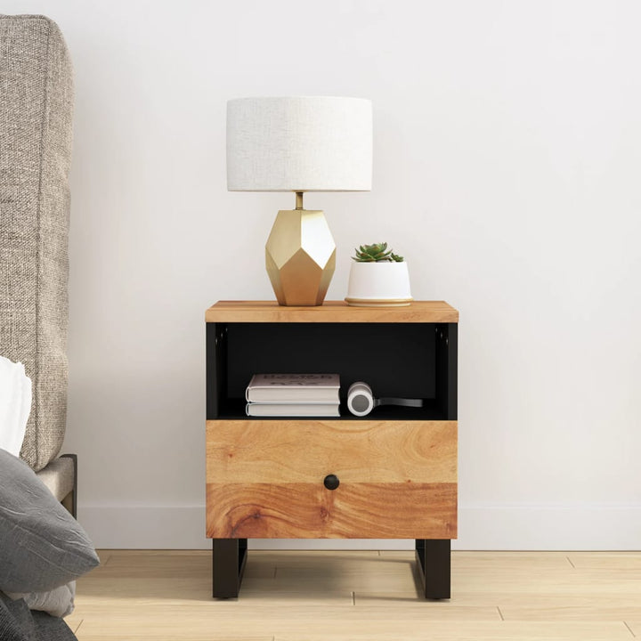 vidaXL Cabinet Storage Accent Nightstand End Table for Bedroom Solid Wood-13
