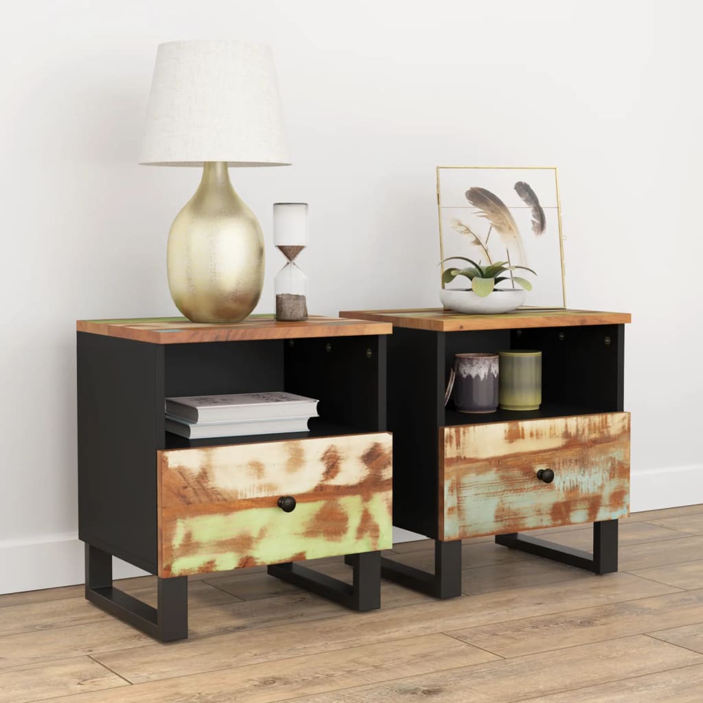 vidaXL Cabinet Storage Accent Nightstand End Table for Bedroom Solid Wood-37