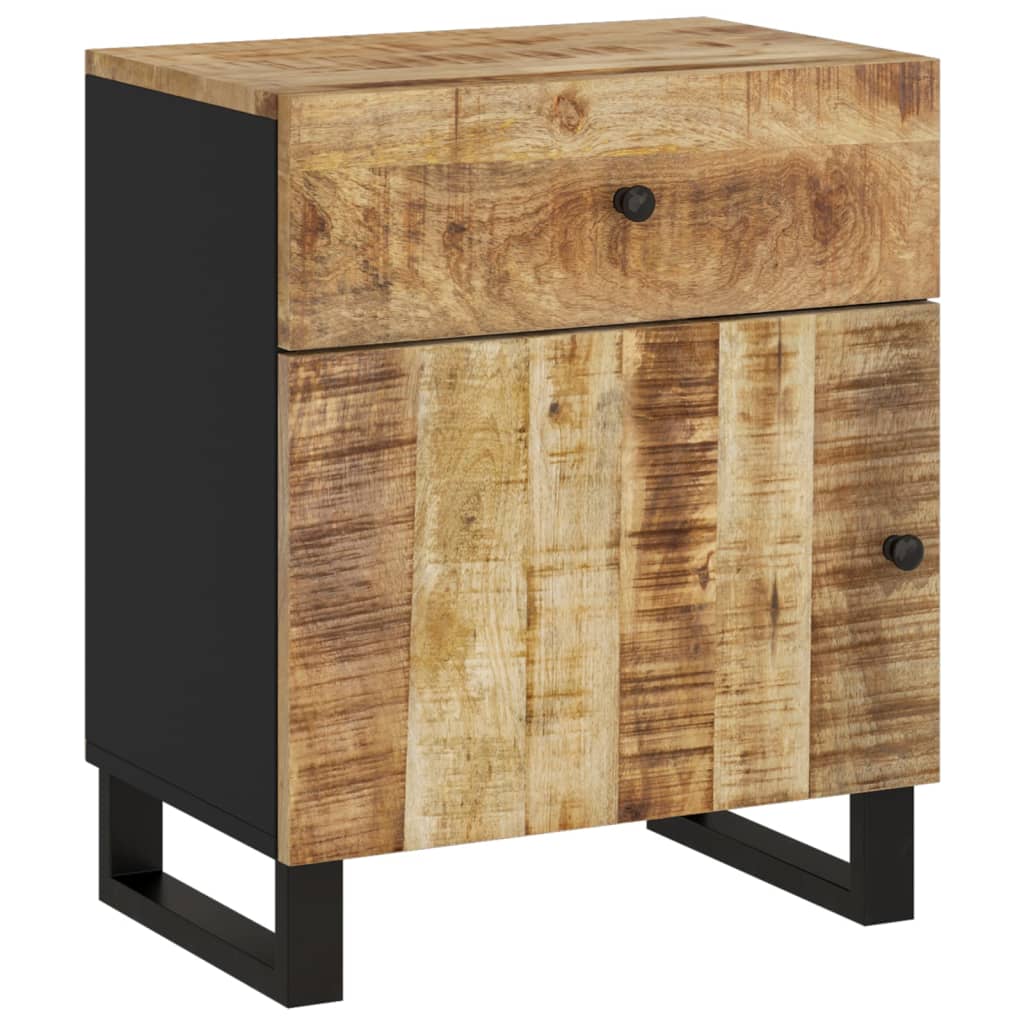 vidaXL Cabinet Accent Nightstand End Table with Storage Drawer Solid Wood-19