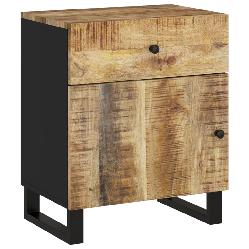 vidaXL Cabinet Accent Nightstand End Table with Storage Drawer Solid Wood-29