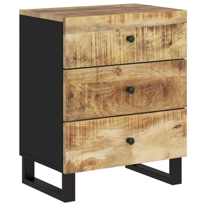 vidaXL Cabinet Accent Nightstand End Table with Storage Drawer Solid Wood-26