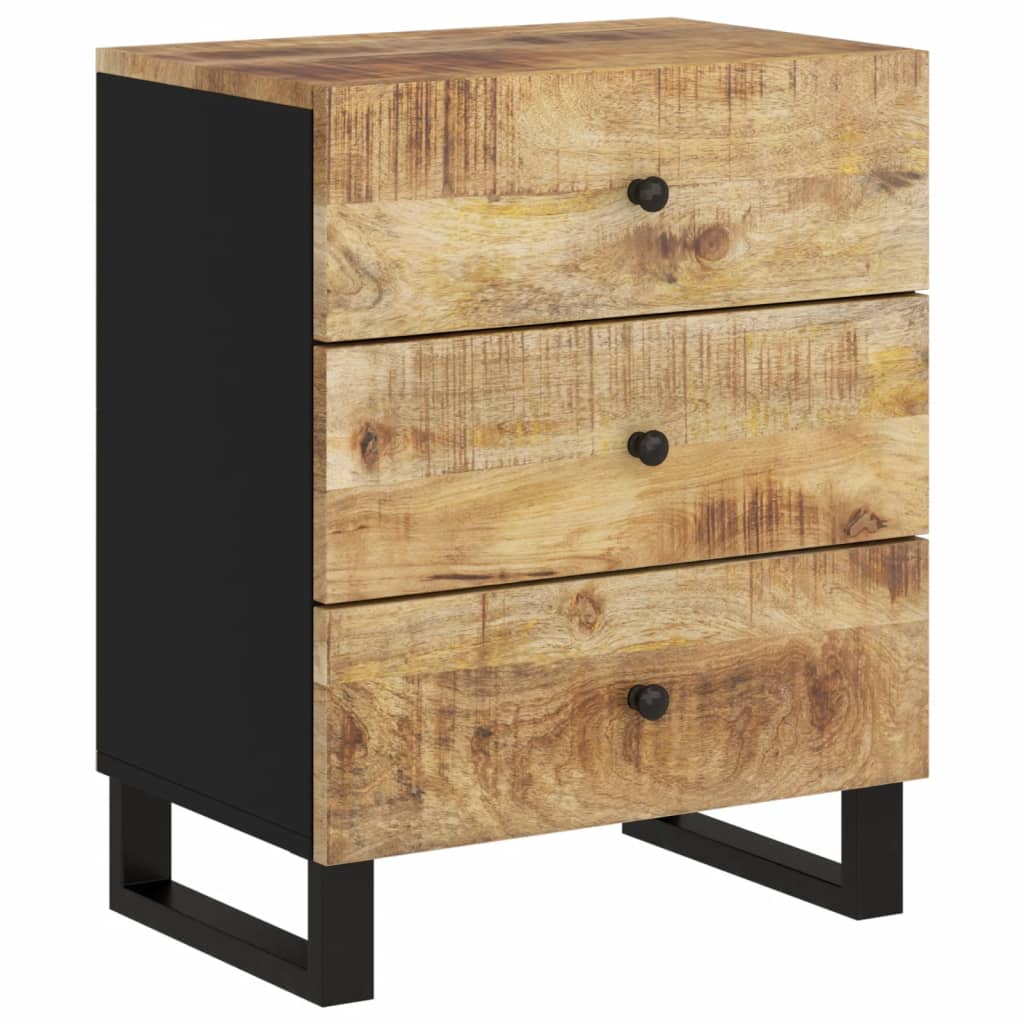 vidaXL Cabinet Accent Nightstand End Table with Storage Drawer Solid Wood-18