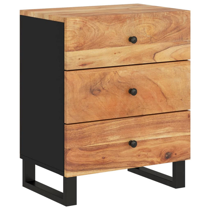 vidaXL Cabinet Accent Nightstand End Table with Storage Drawer Solid Wood-8