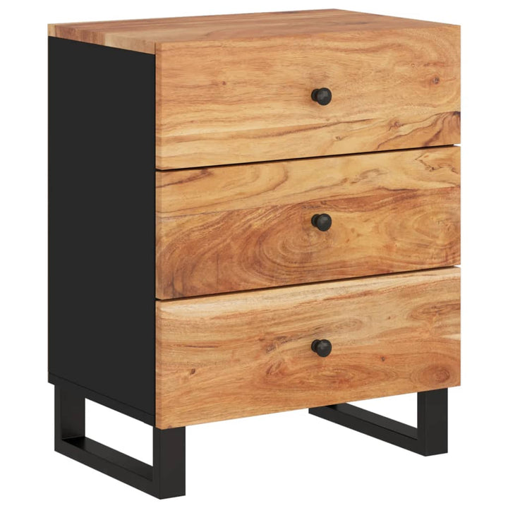 vidaXL Cabinet Accent Nightstand End Table with Storage Drawer Solid Wood-17