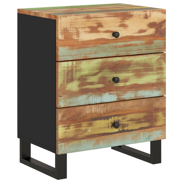 vidaXL Cabinet Accent Nightstand End Table with Storage Drawer Solid Wood-31
