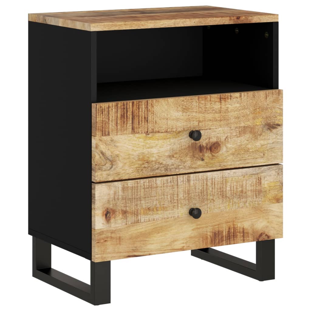 vidaXL Cabinet Accent Nightstand End Table with Storage Drawer Solid Wood-15