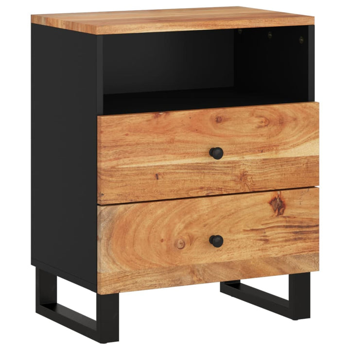 vidaXL Cabinet Accent Nightstand End Table with Storage Drawer Solid Wood-28
