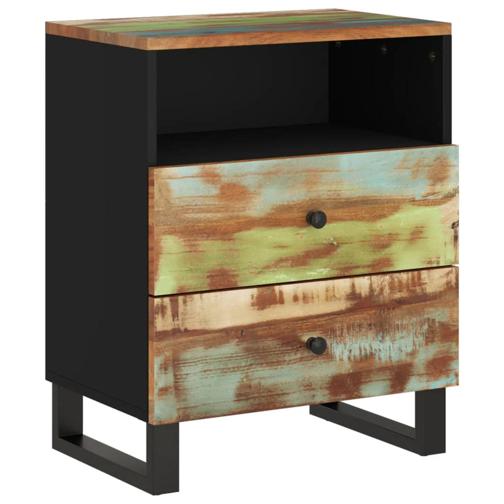 vidaXL Cabinet Accent Nightstand End Table with Storage Drawer Solid Wood-21