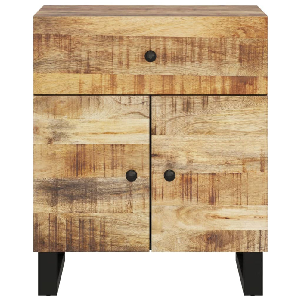 vidaXL Cabinet Accent Nightstand End Table with Storage Drawer Solid Wood-11