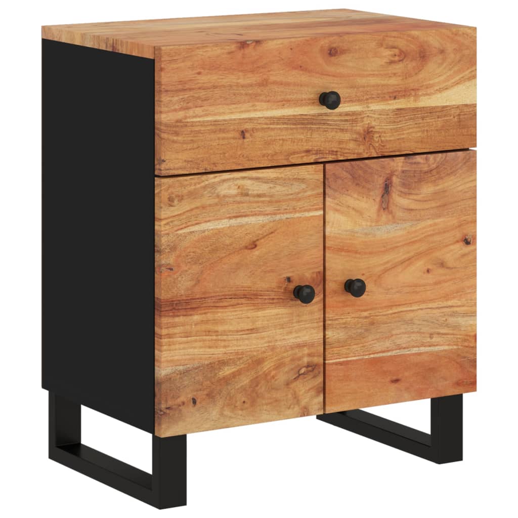 vidaXL Cabinet Accent Nightstand End Table with Storage Drawer Solid Wood-0