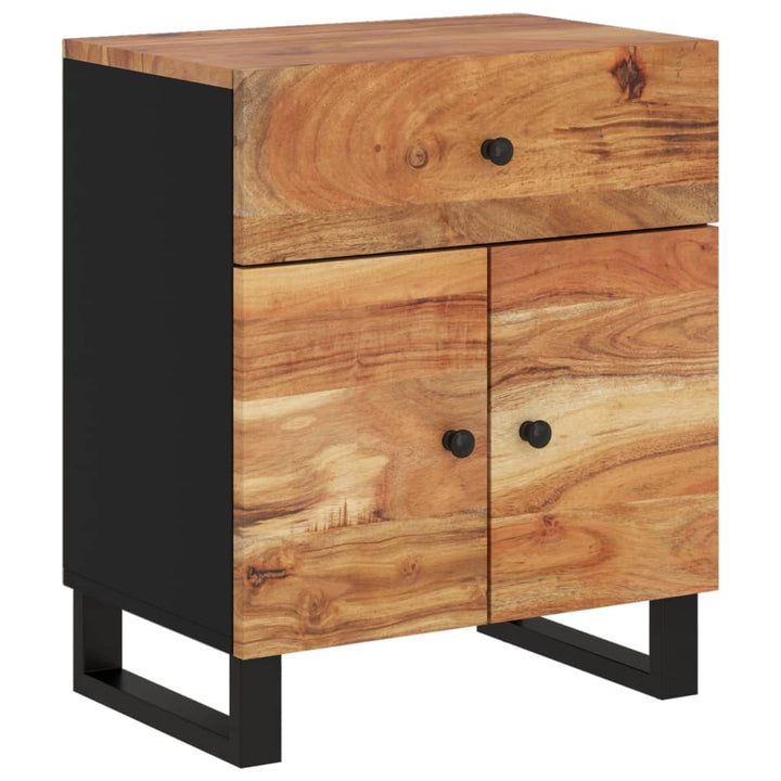 vidaXL Cabinet Accent Nightstand End Table with Storage Drawer Solid Wood-27