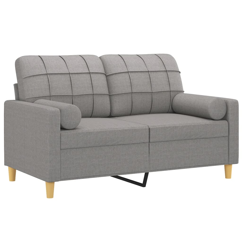 vidaXL 2-Seater Sofa with Pillows&Cushions Dark Gray 55.1" Fabric-50