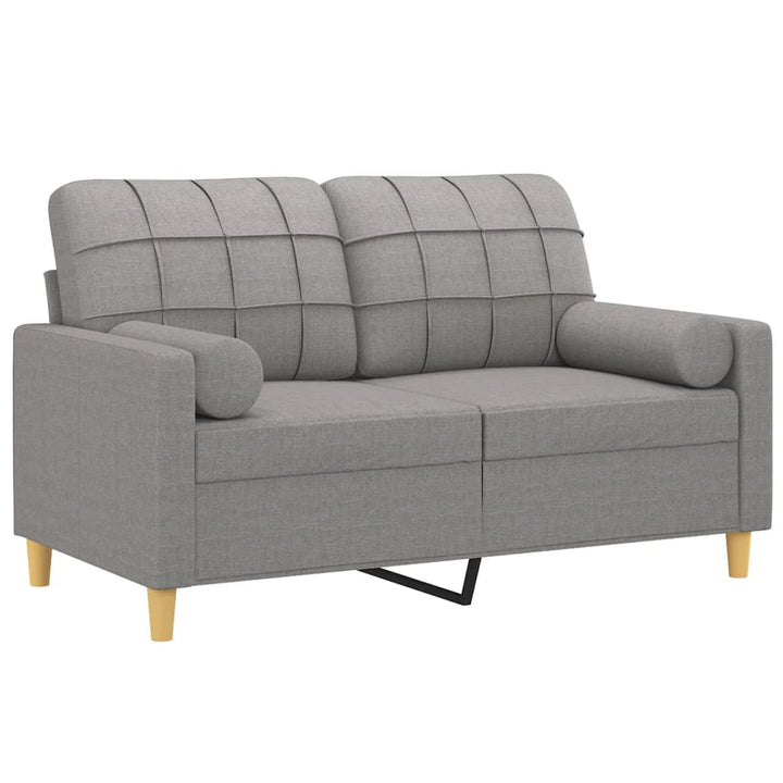 vidaXL 2-Seater Sofa with Pillows&Cushions Dark Gray 55.1" Fabric-48