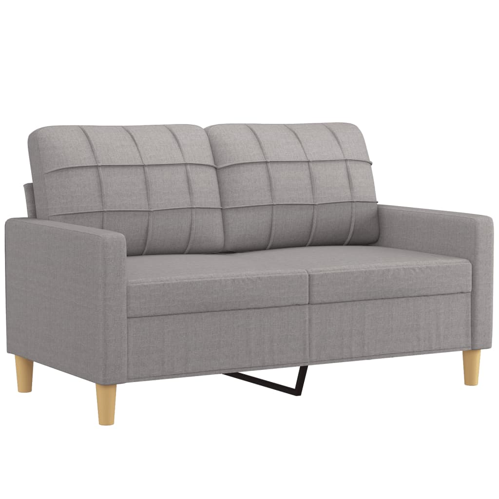 vidaXL 2-Seater Sofa with Pillows&Cushions Dark Gray 55.1" Fabric-51