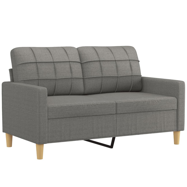 vidaXL 2-Seater Sofa with Pillows&Cushions Dark Gray 55.1" Fabric-19
