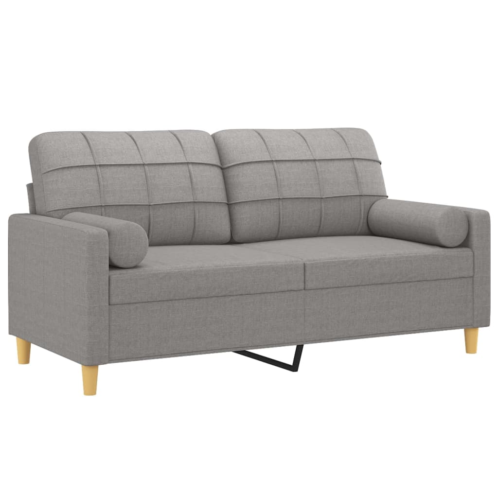 vidaXL 2-Seater Sofa with Pillows&Cushions Dark Gray 55.1" Fabric-55