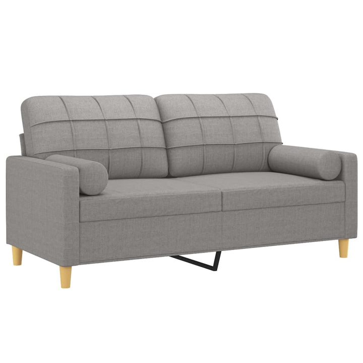 vidaXL 2-Seater Sofa with Pillows&Cushions Dark Gray 55.1" Fabric-55