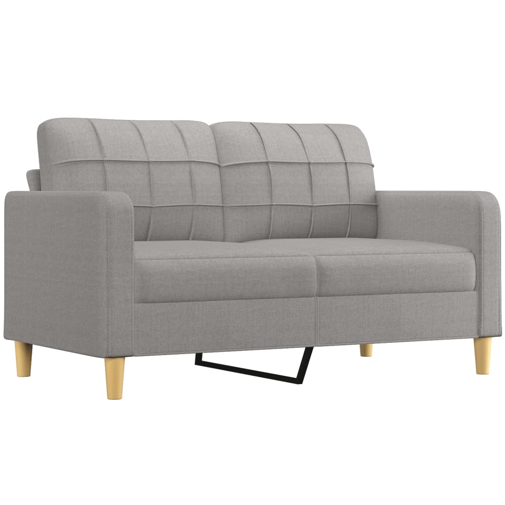 vidaXL 2-Seater Sofa with Pillows&Cushions Dark Gray 55.1" Fabric-59