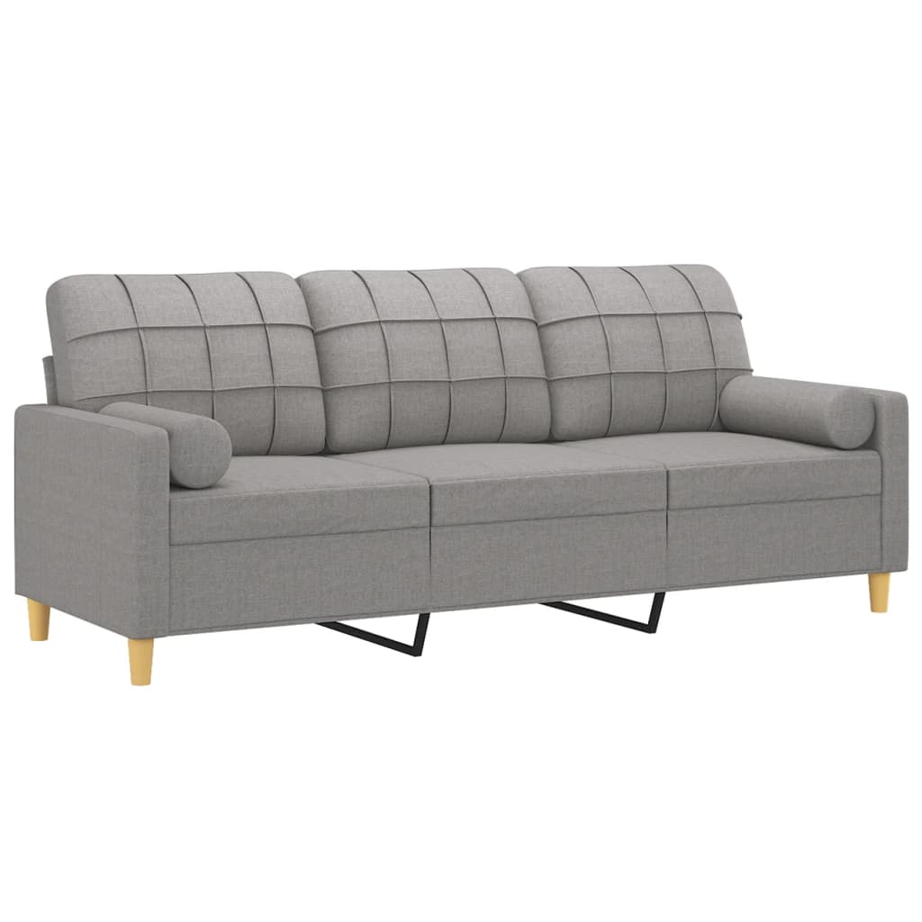 vidaXL 2-Seater Sofa with Pillows&Cushions Dark Gray 55.1" Fabric-40