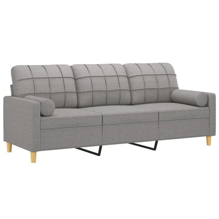 vidaXL 2-Seater Sofa with Pillows&Cushions Dark Gray 55.1" Fabric-43