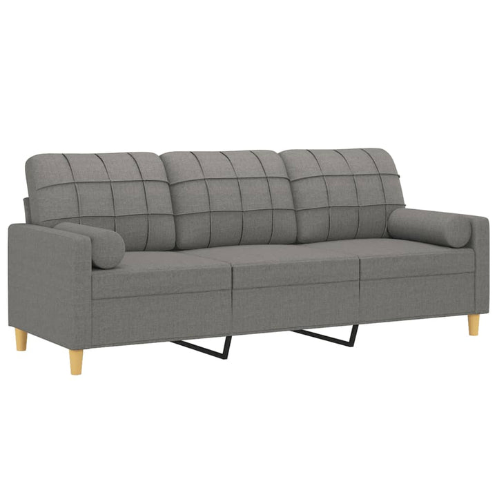vidaXL 2-Seater Sofa with Pillows&Cushions Dark Gray 55.1" Fabric-23
