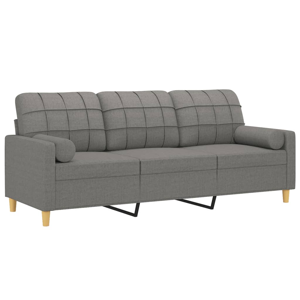 vidaXL 2-Seater Sofa with Pillows&Cushions Dark Gray 55.1" Fabric-25