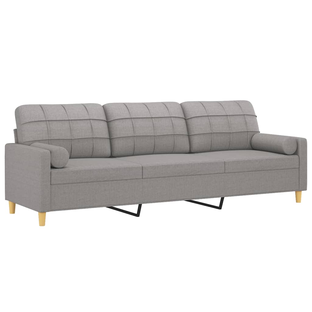vidaXL 2-Seater Sofa with Pillows&Cushions Dark Gray 55.1" Fabric-33