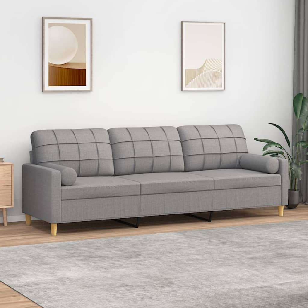 vidaXL 2-Seater Sofa with Pillows&Cushions Dark Gray 55.1" Fabric-34