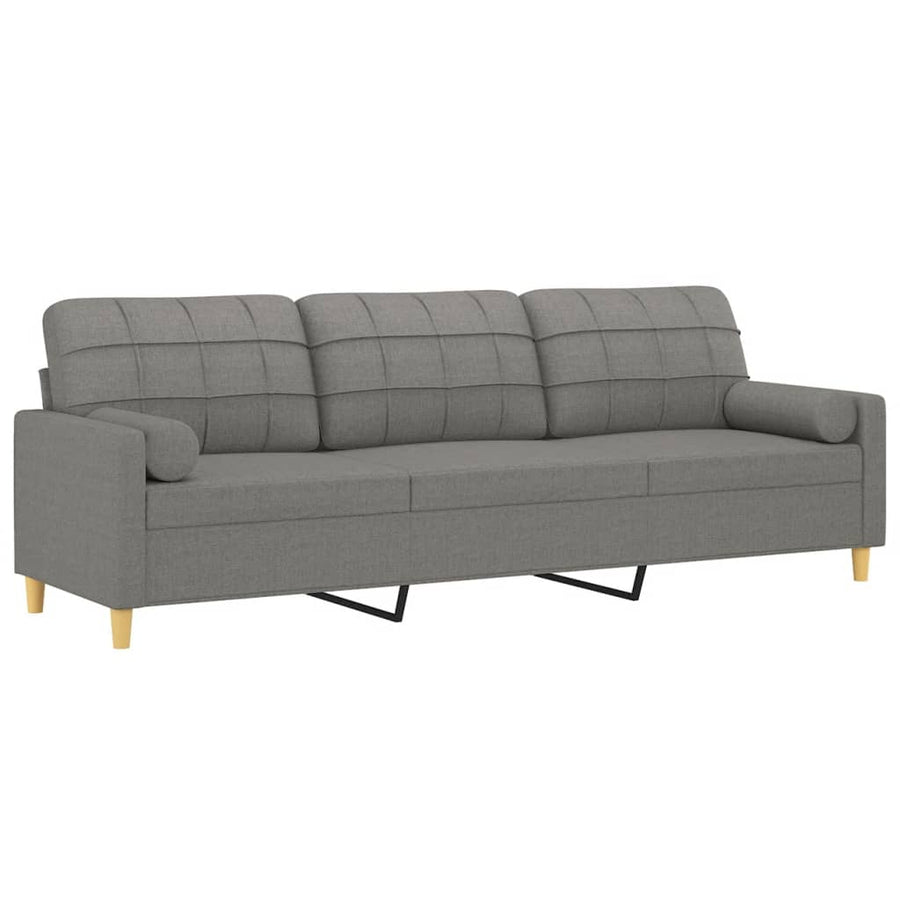 vidaXL 2-Seater Sofa with Pillows&Cushions Dark Gray 55.1" Fabric-10
