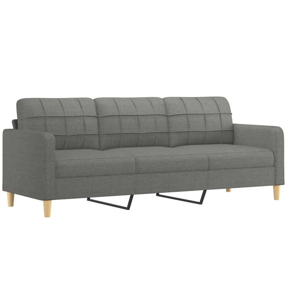 vidaXL 2-Seater Sofa with Pillows&Cushions Dark Gray 55.1" Fabric-11