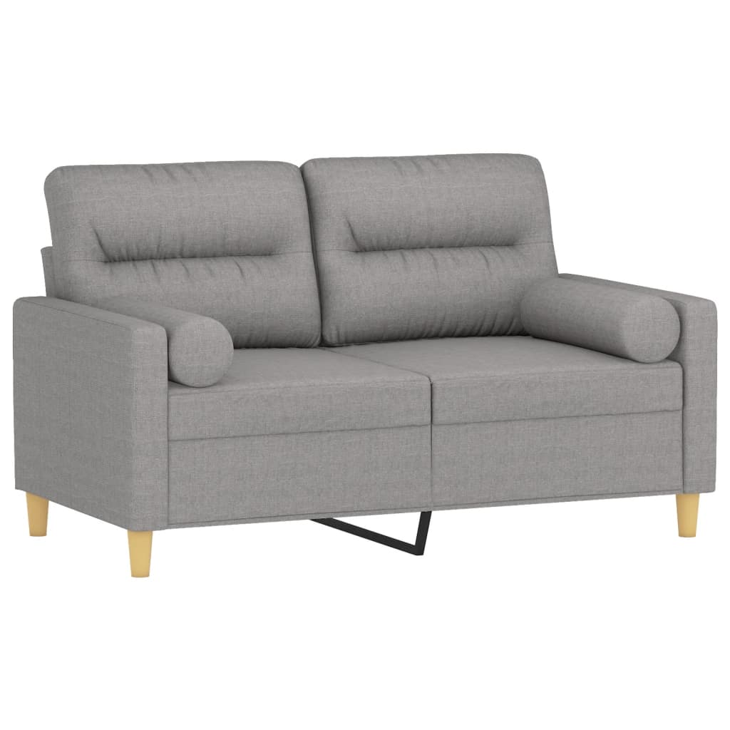 vidaXL 2-Seater Sofa with Pillows&Cushions Dark Gray 47.2" Fabric-11