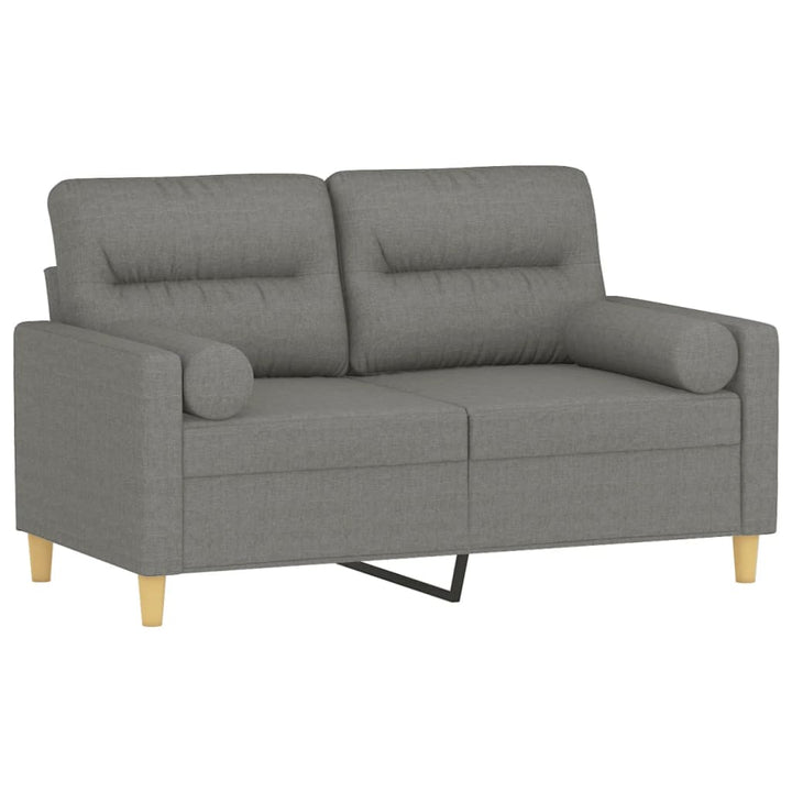 vidaXL 2-Seater Sofa with Pillows&Cushions Dark Gray 47.2" Fabric-33