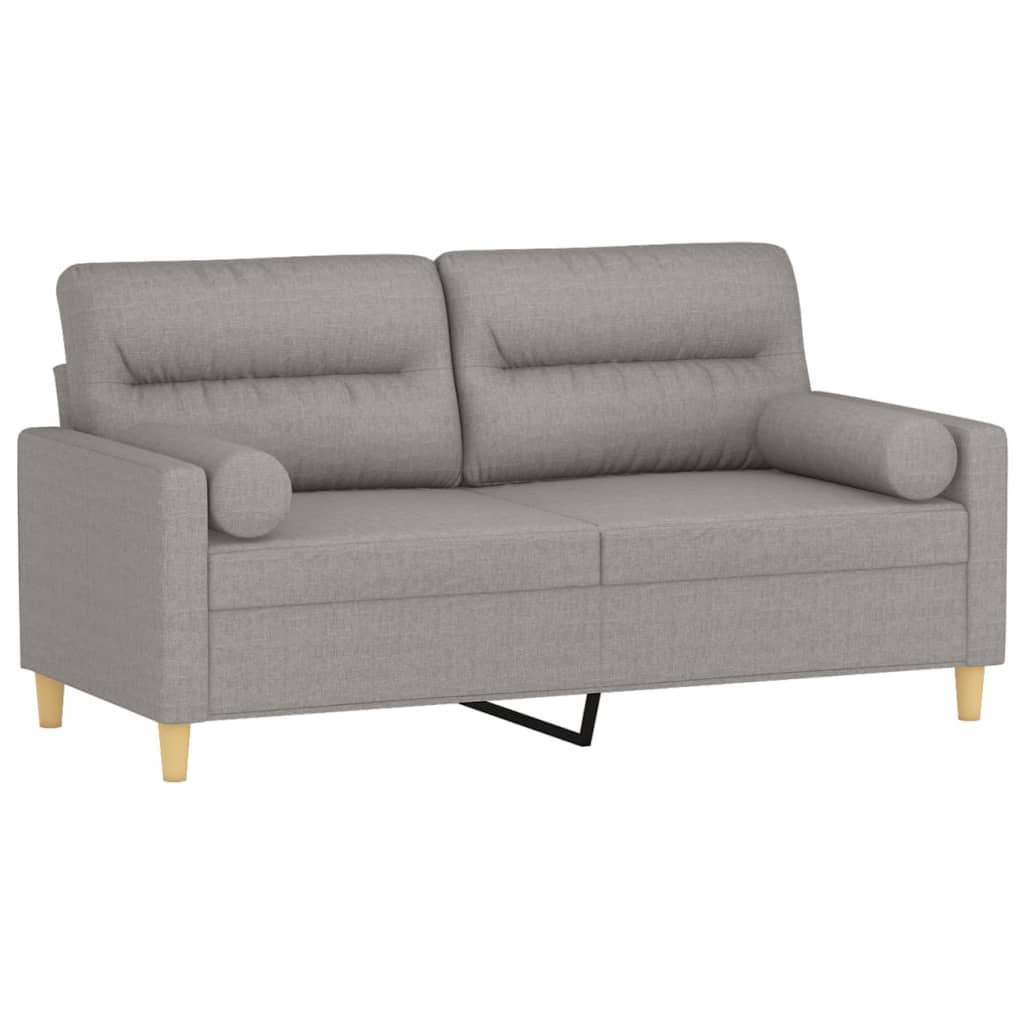 vidaXL 2-Seater Sofa with Pillows&Cushions Dark Gray 47.2" Fabric-6