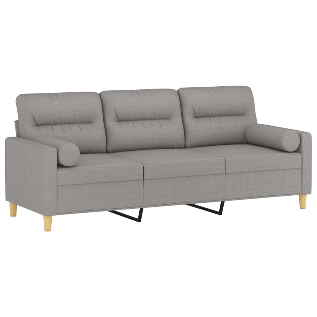 vidaXL 2-Seater Sofa with Pillows&Cushions Dark Gray 47.2" Fabric-18