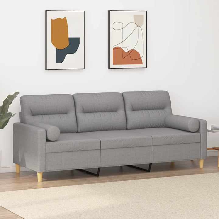 vidaXL 2-Seater Sofa with Pillows&Cushions Dark Gray 47.2" Fabric-19