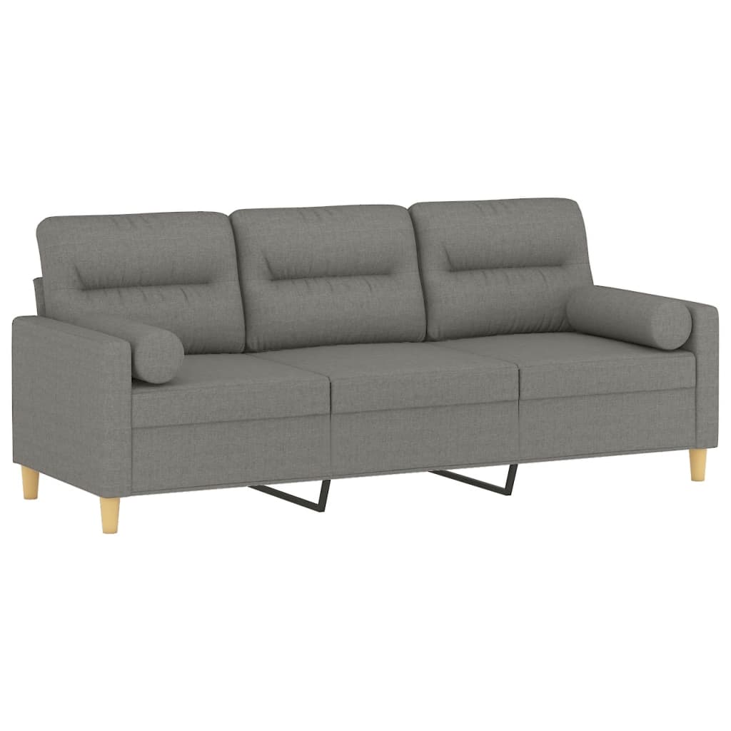 vidaXL 2-Seater Sofa with Pillows&Cushions Dark Gray 47.2" Fabric-26