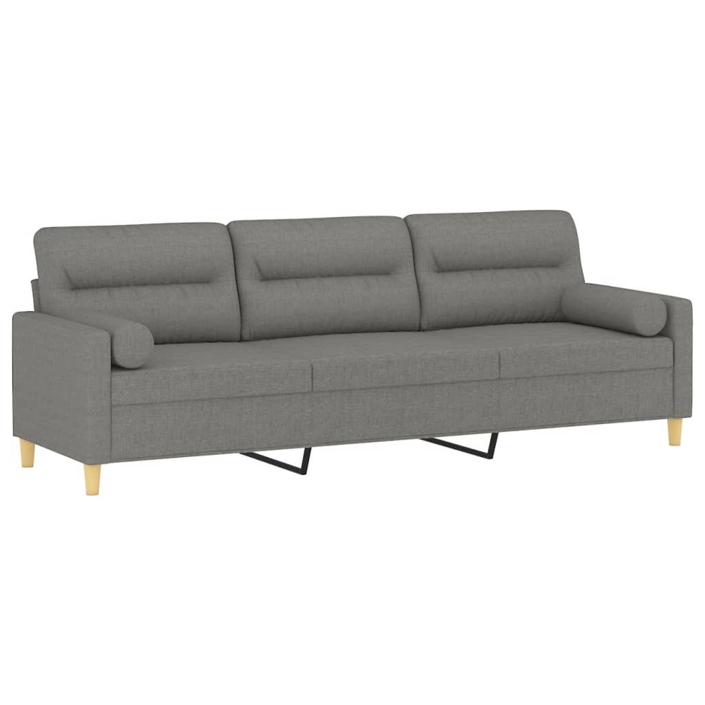 vidaXL 2-Seater Sofa with Pillows&Cushions Dark Gray 47.2" Fabric-40