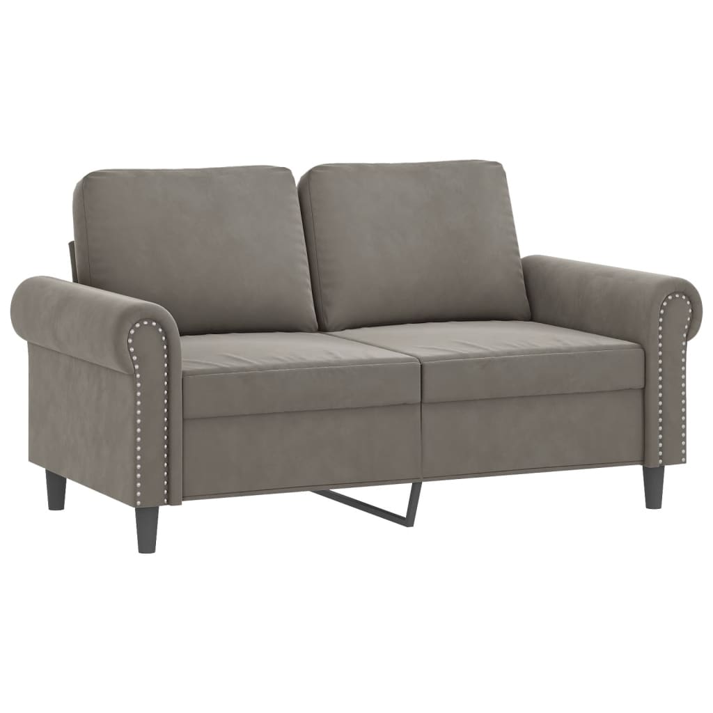 vidaXL 2-Seater Sofa with Pillows&Cushions Dark Gray 47.2" Velvet-10