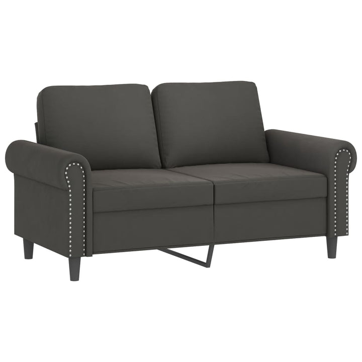 vidaXL 2-Seater Sofa with Pillows&Cushions Dark Gray 47.2" Velvet-33