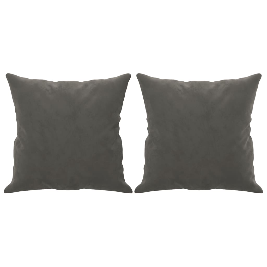 vidaXL 2-Seater Sofa with Pillows&Cushions Dark Gray 47.2" Velvet-34